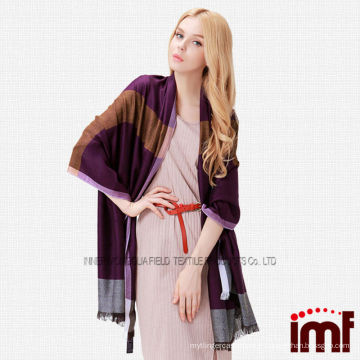 100% fil de laine teinture élégante pourpre dame mode châles usines Chine